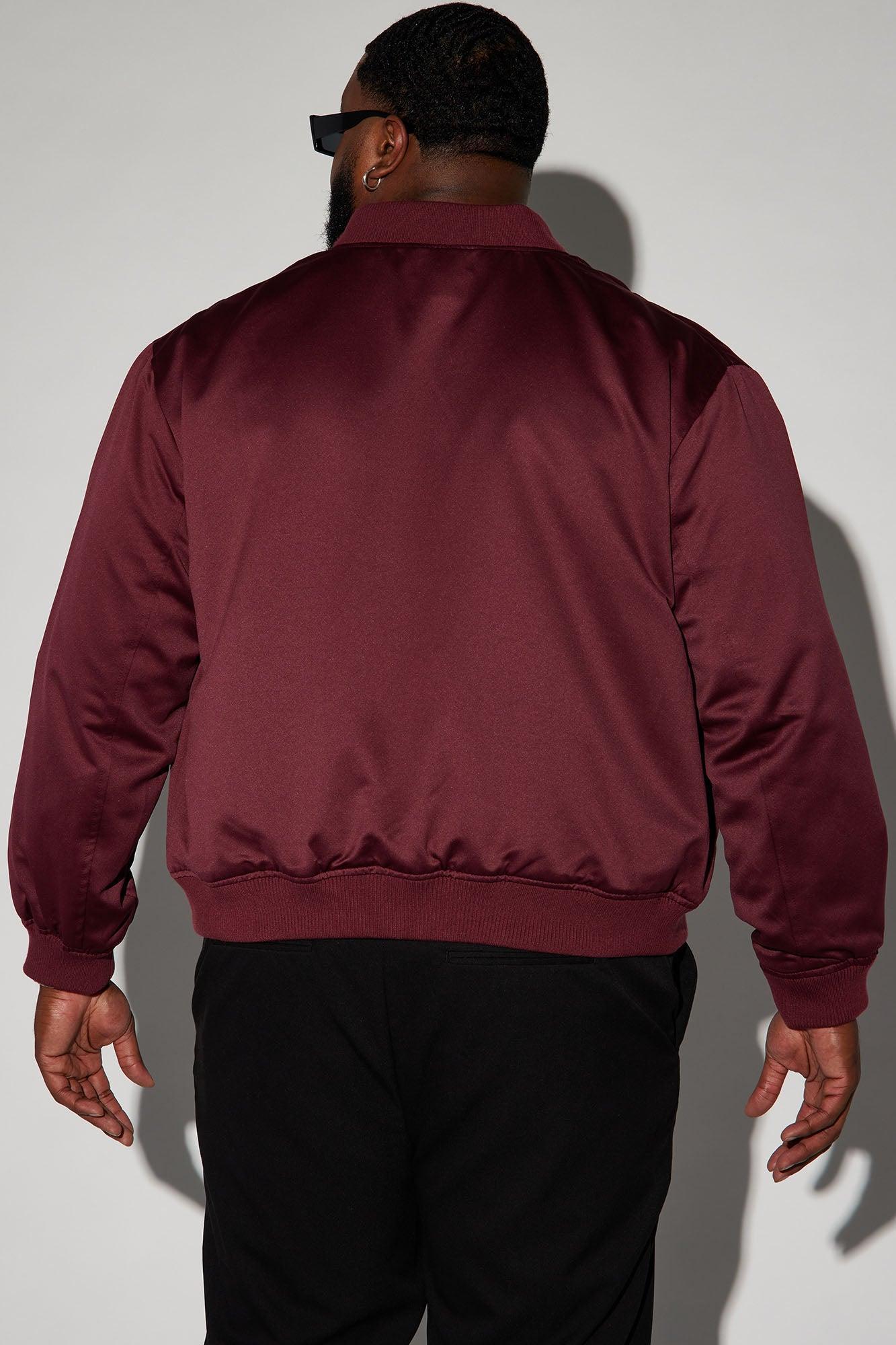 Ashton Essential Bomber Jacket - Burgundy Product Image