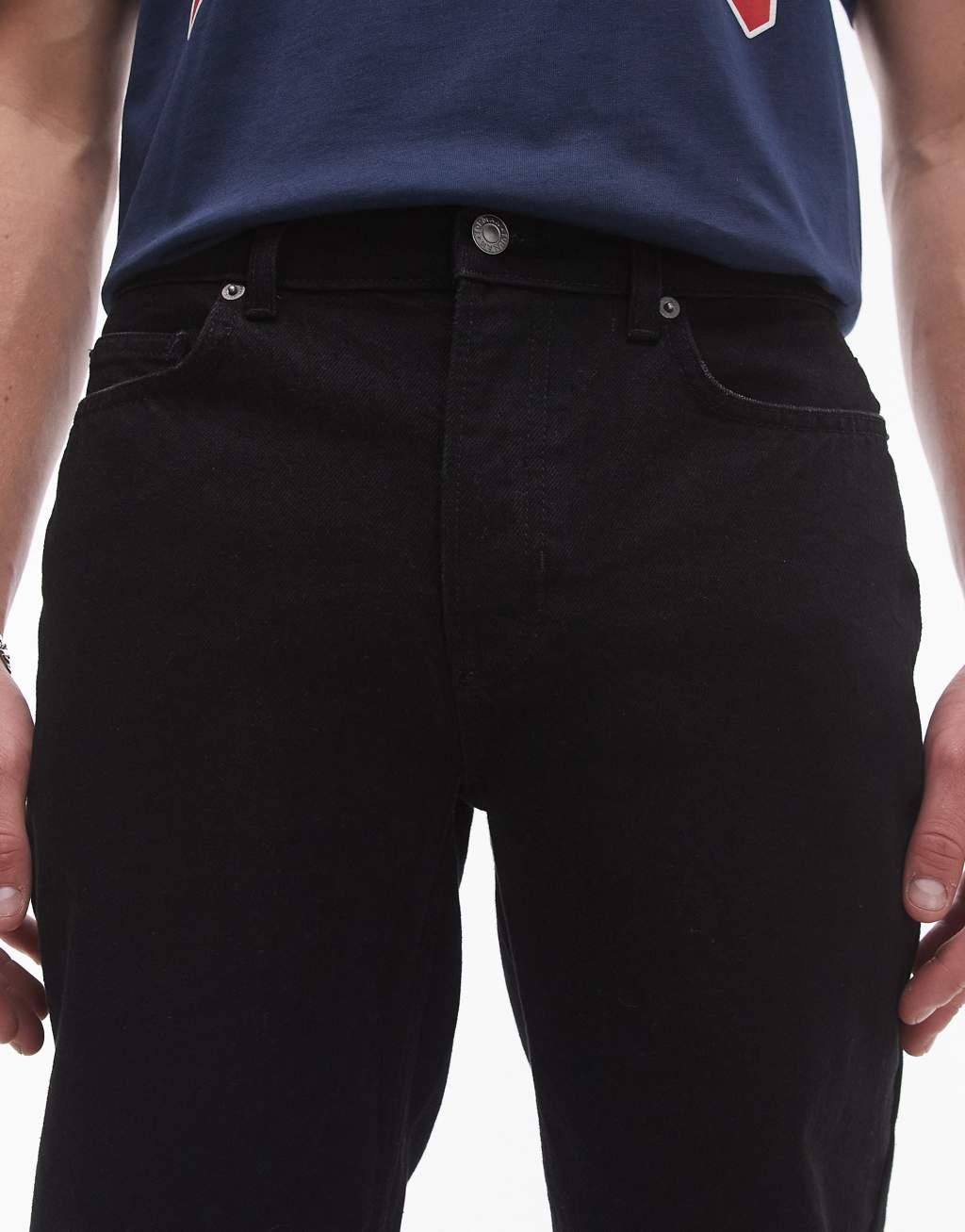 Topman straight jeans in black Product Image