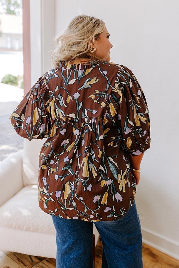 Shaken Espresso Floral Shift Top Curves Product Image
