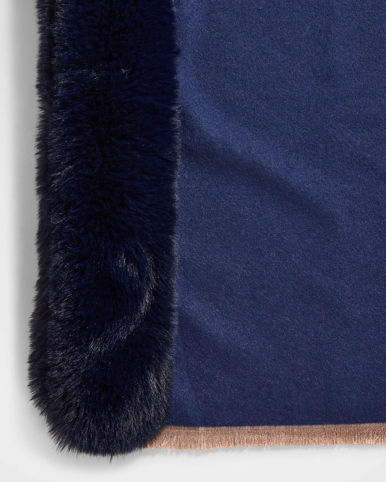 Leopard Faux Fur Trim Scarf Product Image