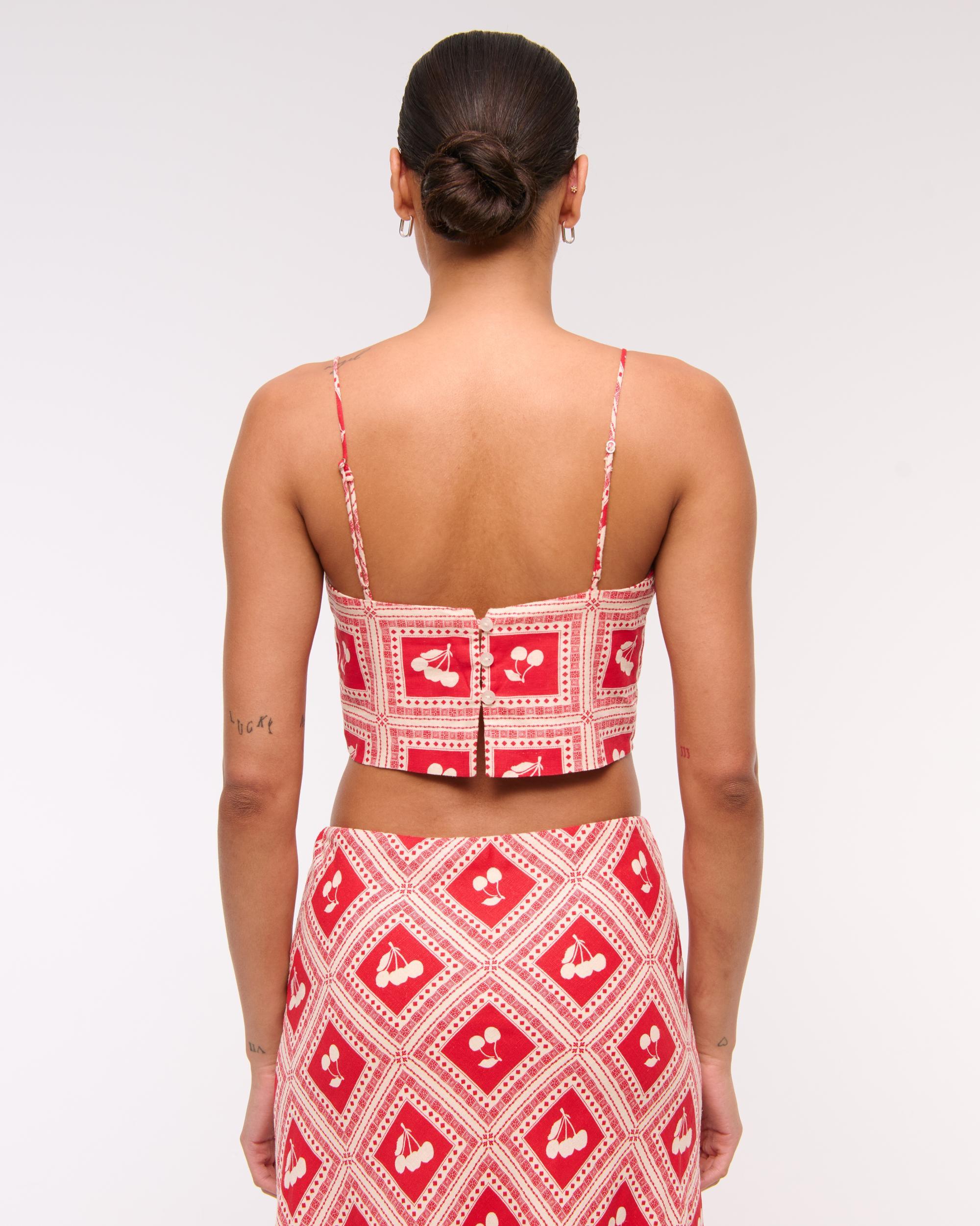 Cropped Linen-Blend Cami Product Image