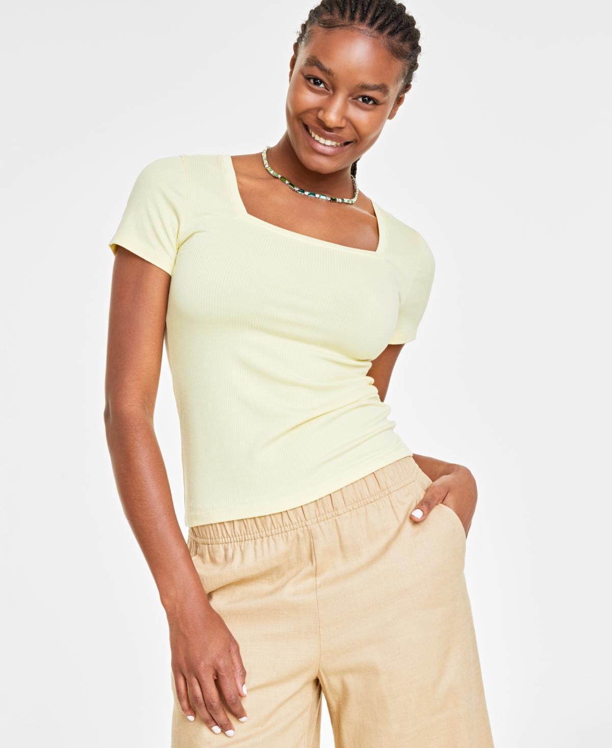 On 34ths Womens Knit Square-Neck Top, Created for Macys Product Image