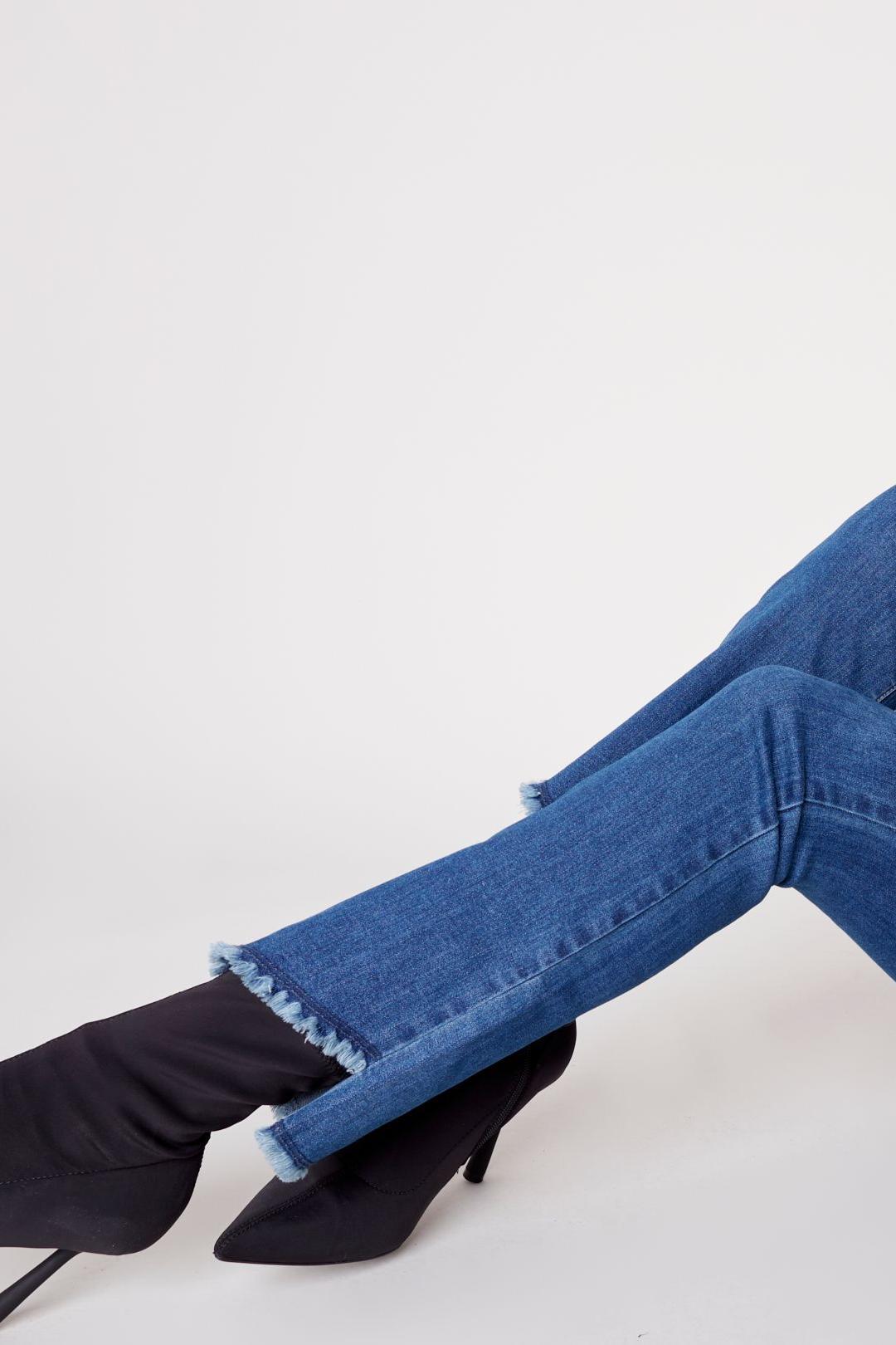 Asymmetrical hem bootcut leg pant Product Image