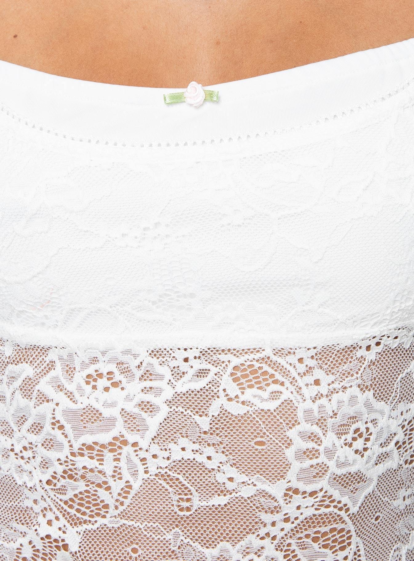 Peachy Double Lace Top White Product Image