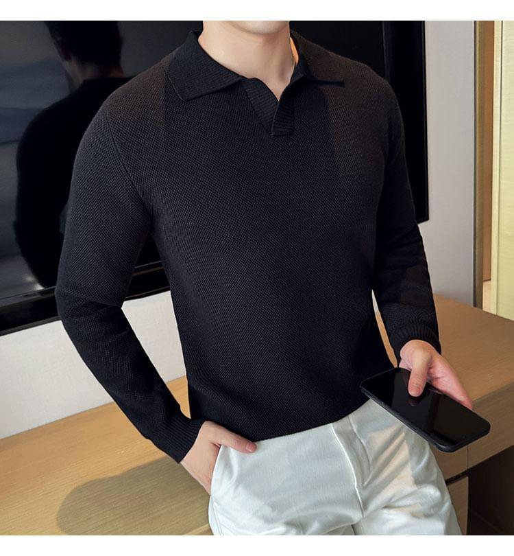 Collar Plain Sweater Product Image