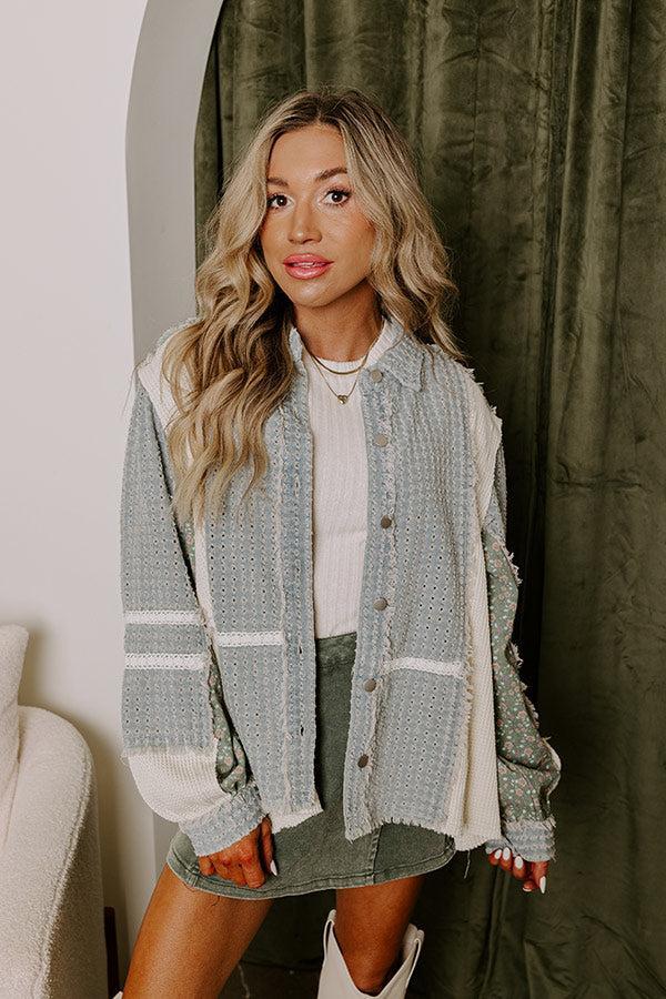 Casual Moment Perforated Denim Jacket Product Image