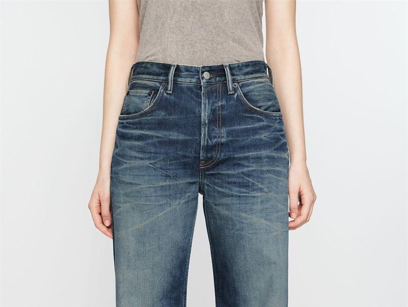 Mid Rise Washed Wide Leg Jeans Product Image