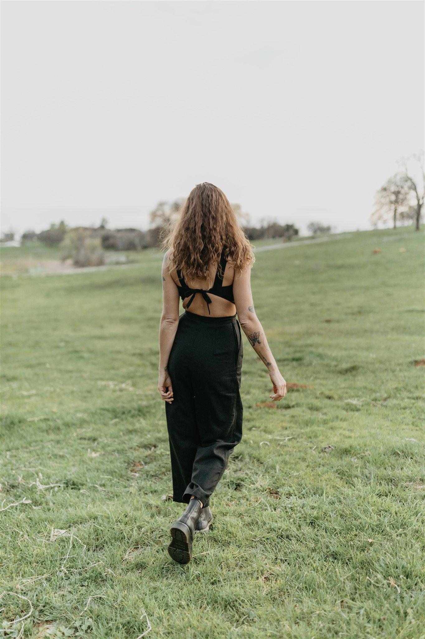 Liberty Jumpsuit in Black Linen Product Image