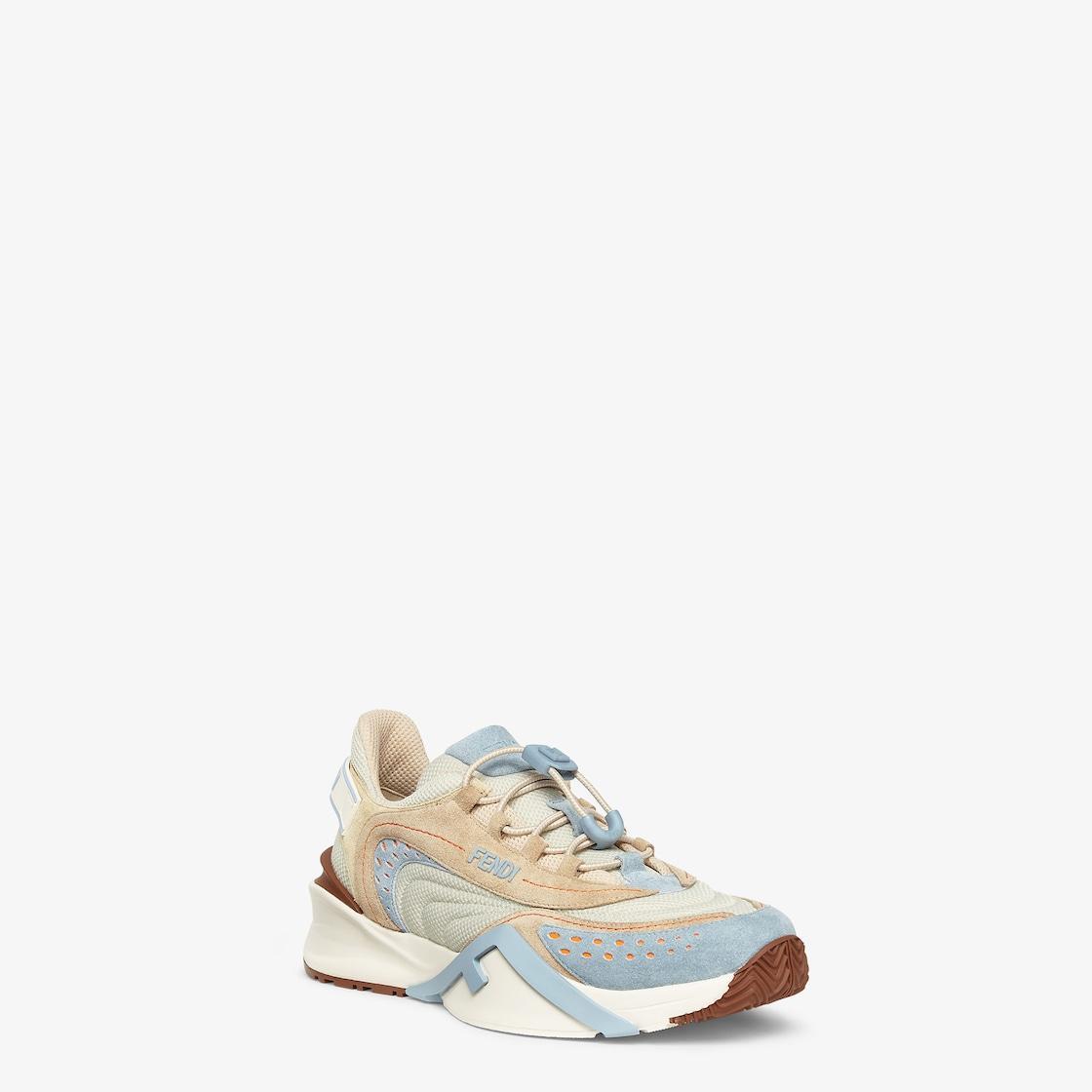 Fendi FlowLight blue mesh and suede low tops Product Image