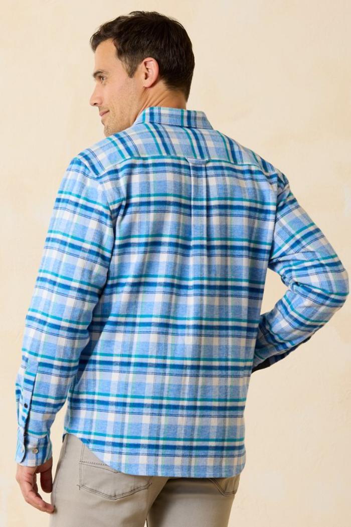 Lei'd Back Flannel Shirt Jacket- Mountain BlueBell Product Image