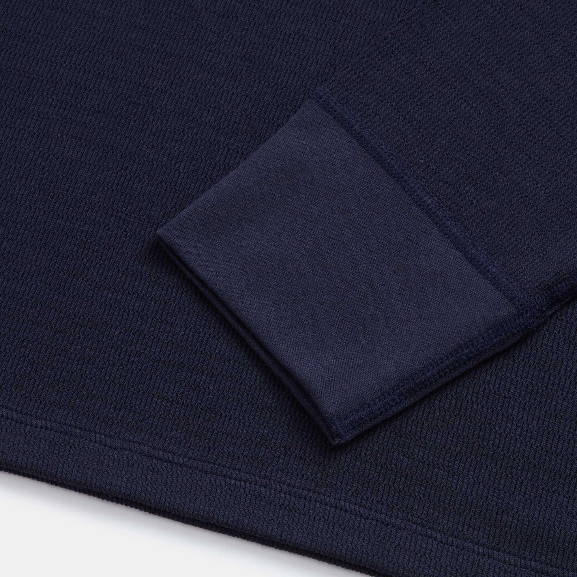 Merino Wool Waffle Henley | Washed-Navy Product Image