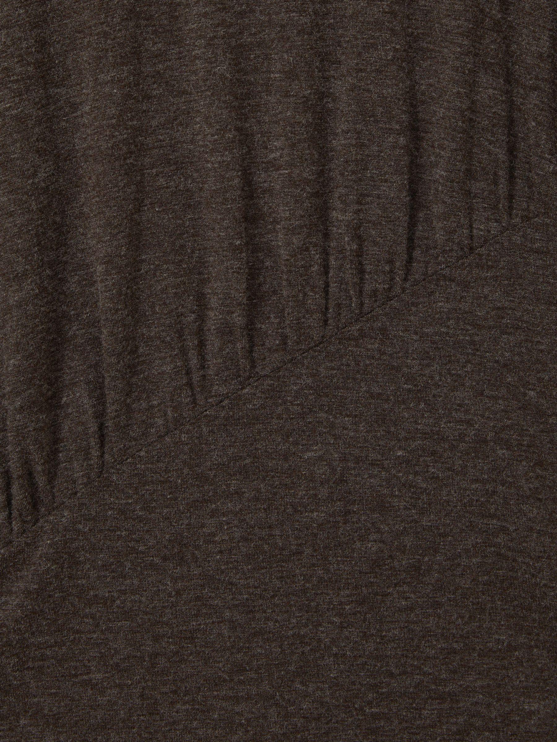 Marled Asymmetric Ruched Top in Chocolate Product Image