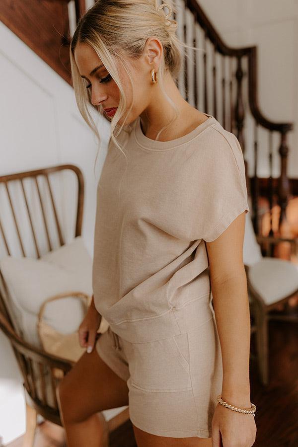 Casual Convo Vintage Wash Tee in Iced Latte Product Image