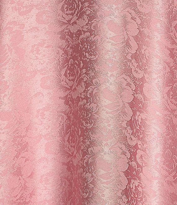 B. Darlin Satin Floral Print Cowl Neck Lace-Up Back Long Dress Product Image