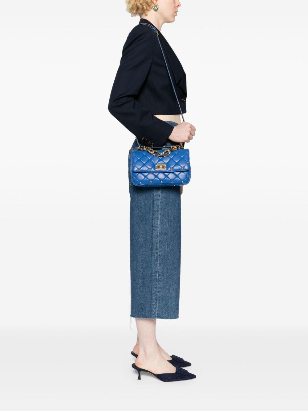 VALENTINO GARAVANI Rockstud Spike Shoulder Bag In Blue Product Image