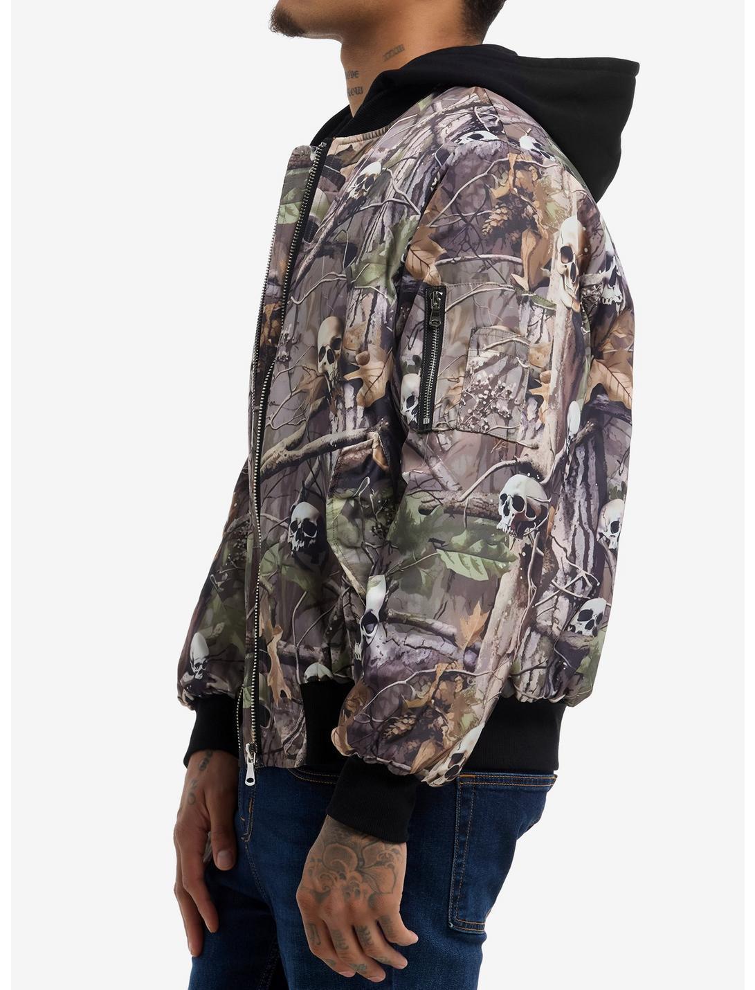 Skull Camouflage Hooded Bomber Jacket Product Image