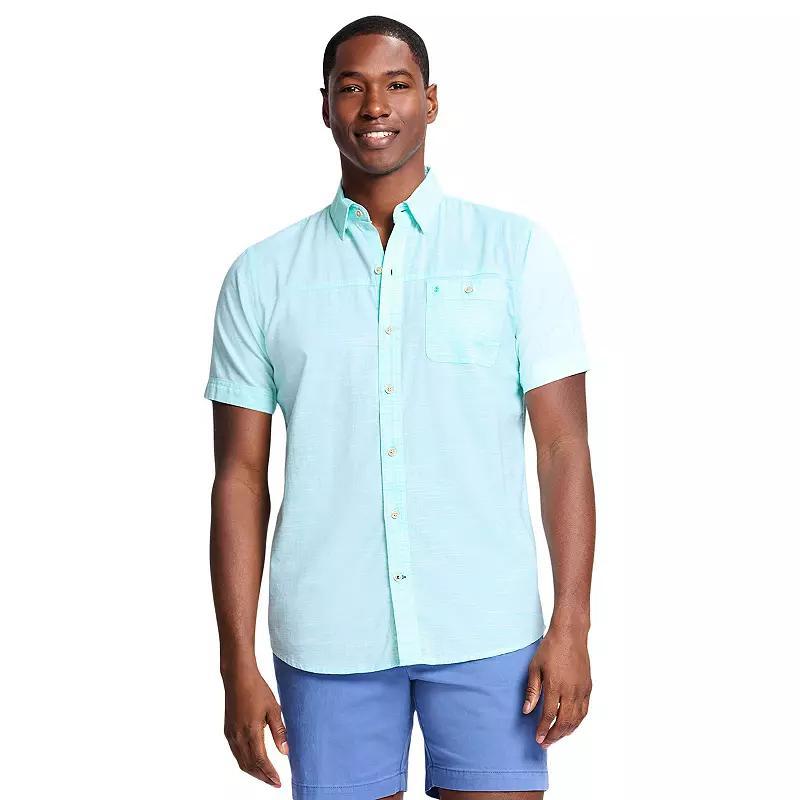 Mens IZOD Saltwater Dockside Chambray Short Sleeve Button-Down Shirt Product Image