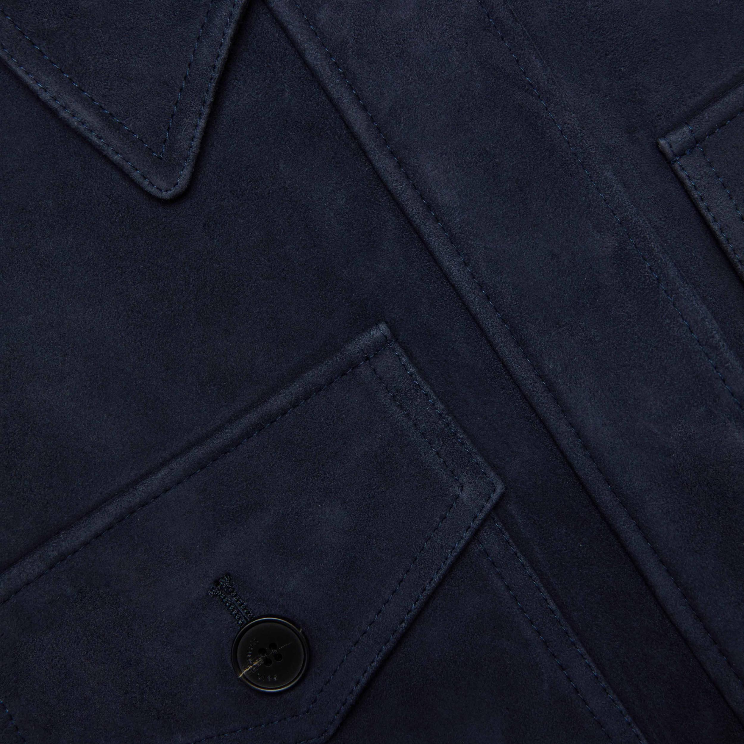 Navy Suede Oversized Jacket Product Image