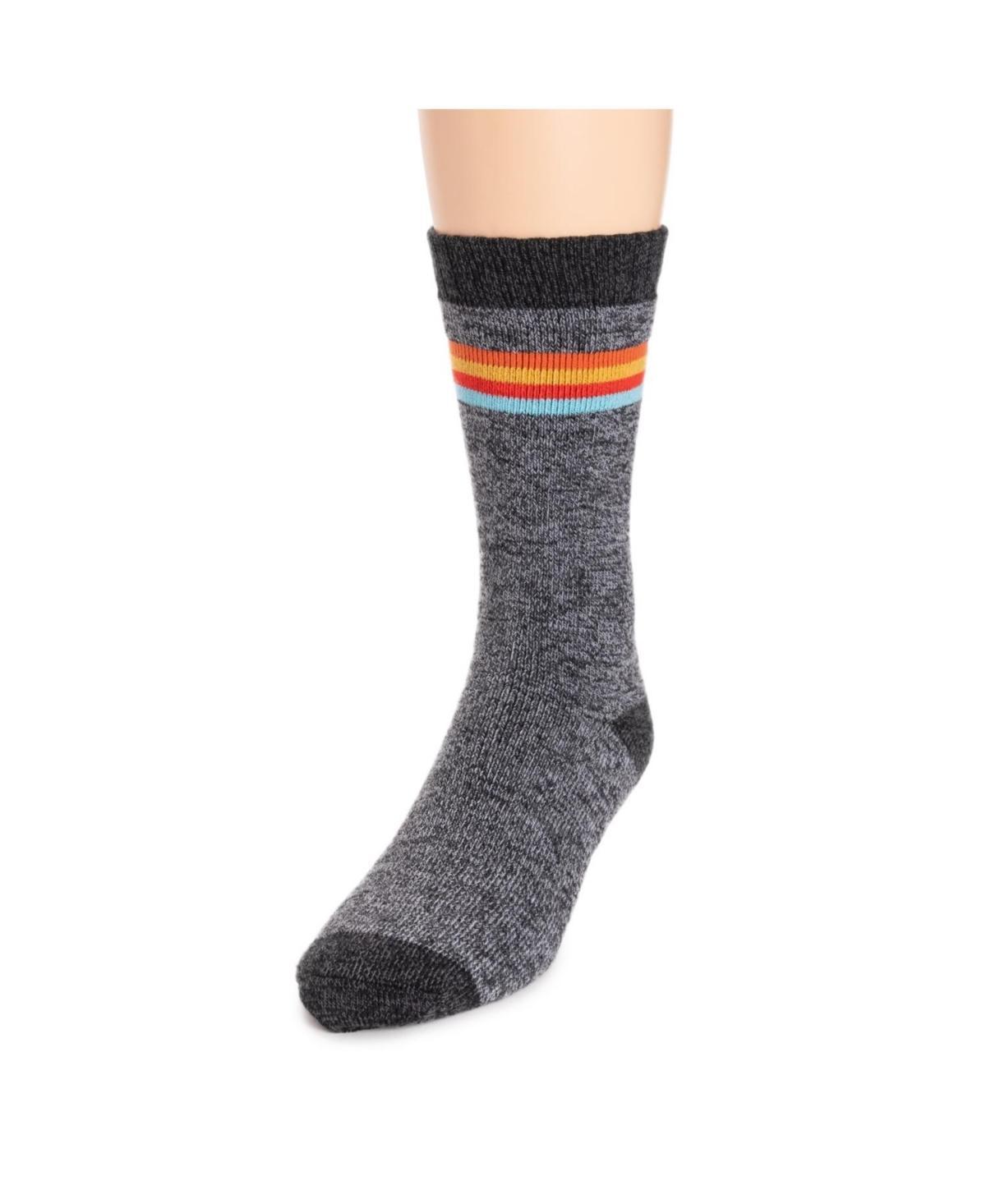 Mens MUK LUKS Stripe Top Crew Socks Product Image