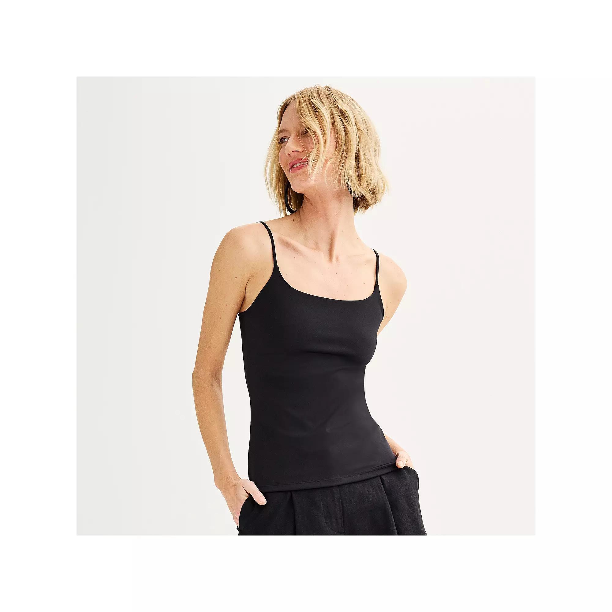 Women's Nine West Sculpt Jersey Cami, Size: Small, Mineral Black Product Image