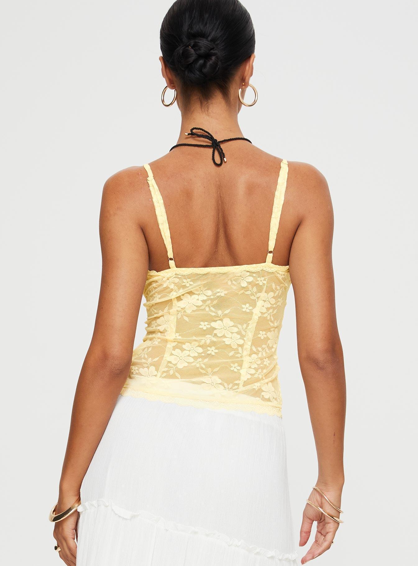 Juliana Top Light Yellow Lace Product Image