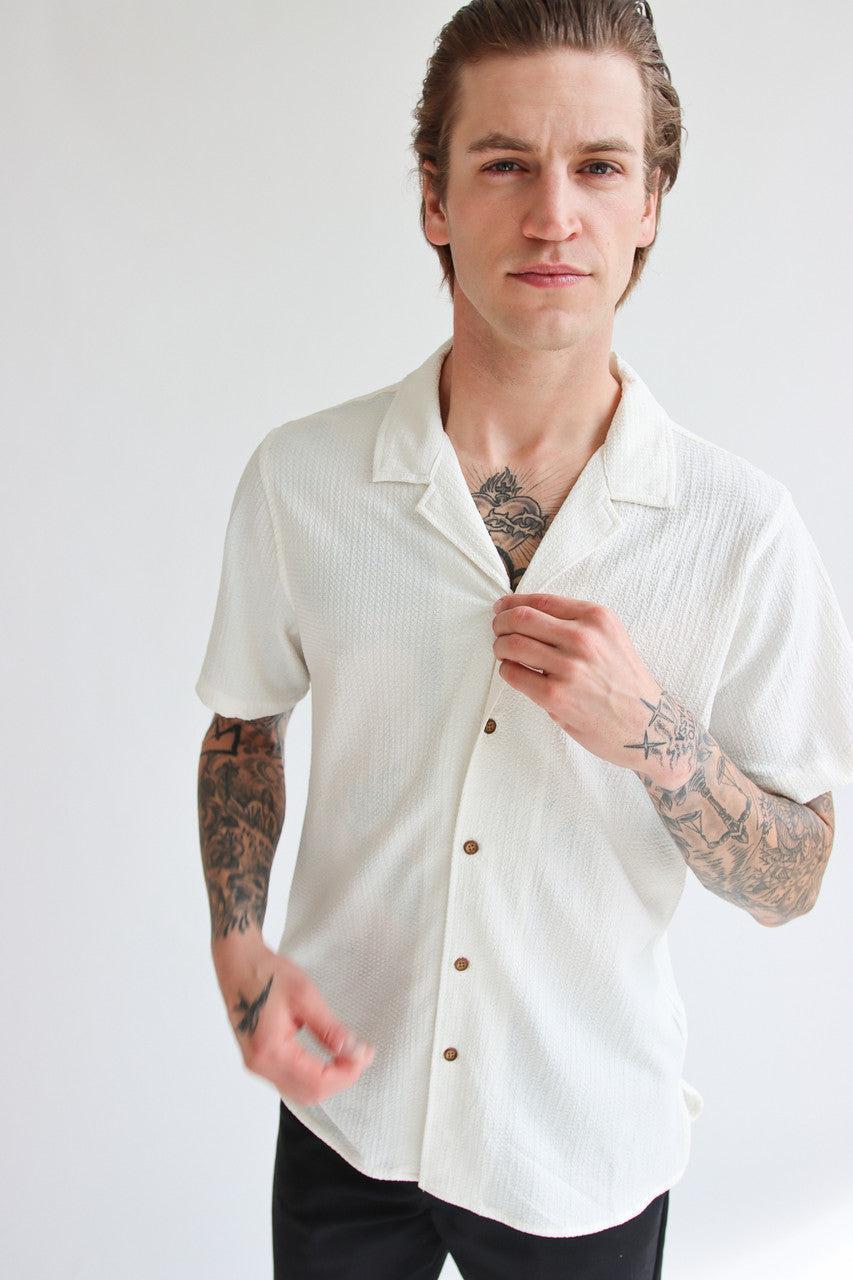 Lightweight Textured Button Up Shirt Product Image