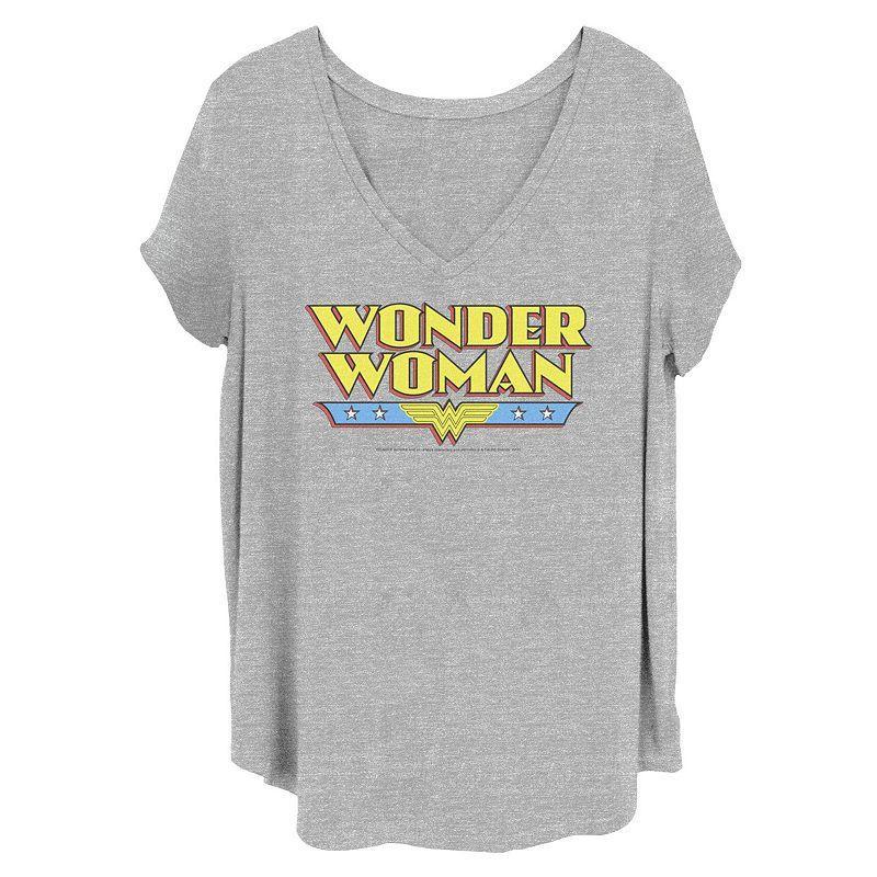 Juniors' Plus Size Wonder Woman Logo Tee, Girl's, Size: 1XL, Grey Gray Product Image