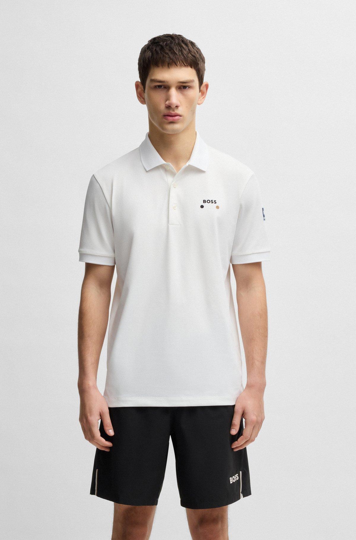 Paddy stretch-piqué polo shirt with logo detail Product Image