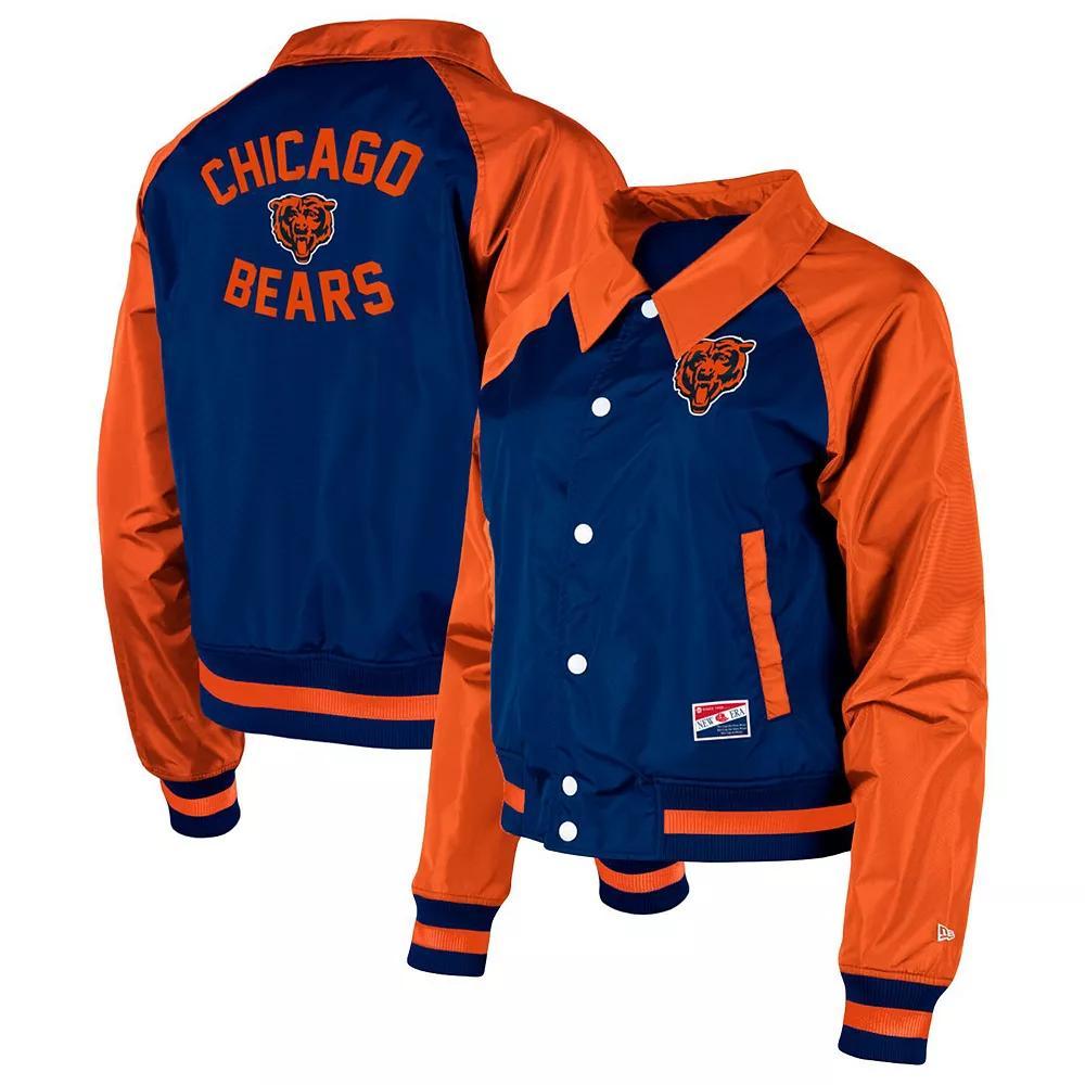 Women's New Era Navy Chicago Bears Coaches Raglan Full-Snap Jacket, Size: Medium, Blue Product Image