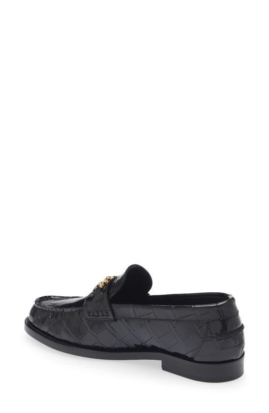 VERSACE Women's Slip On Embellished Loafer Flats In Black Product Image