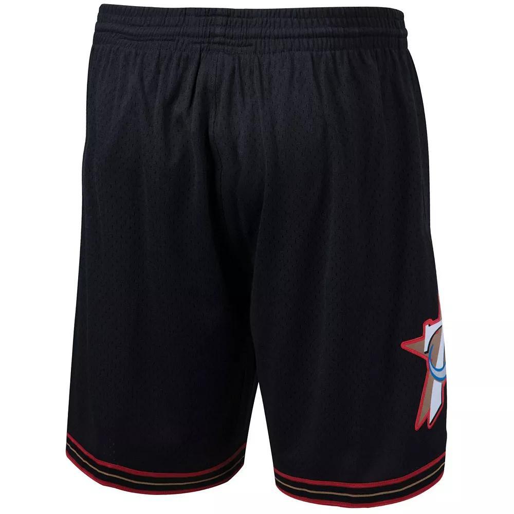 Men's Mitchell & Ness Black Philadelphia 76ers Hardwood Classics Swingman Shorts, Size: 3XL, 76r Black Product Image