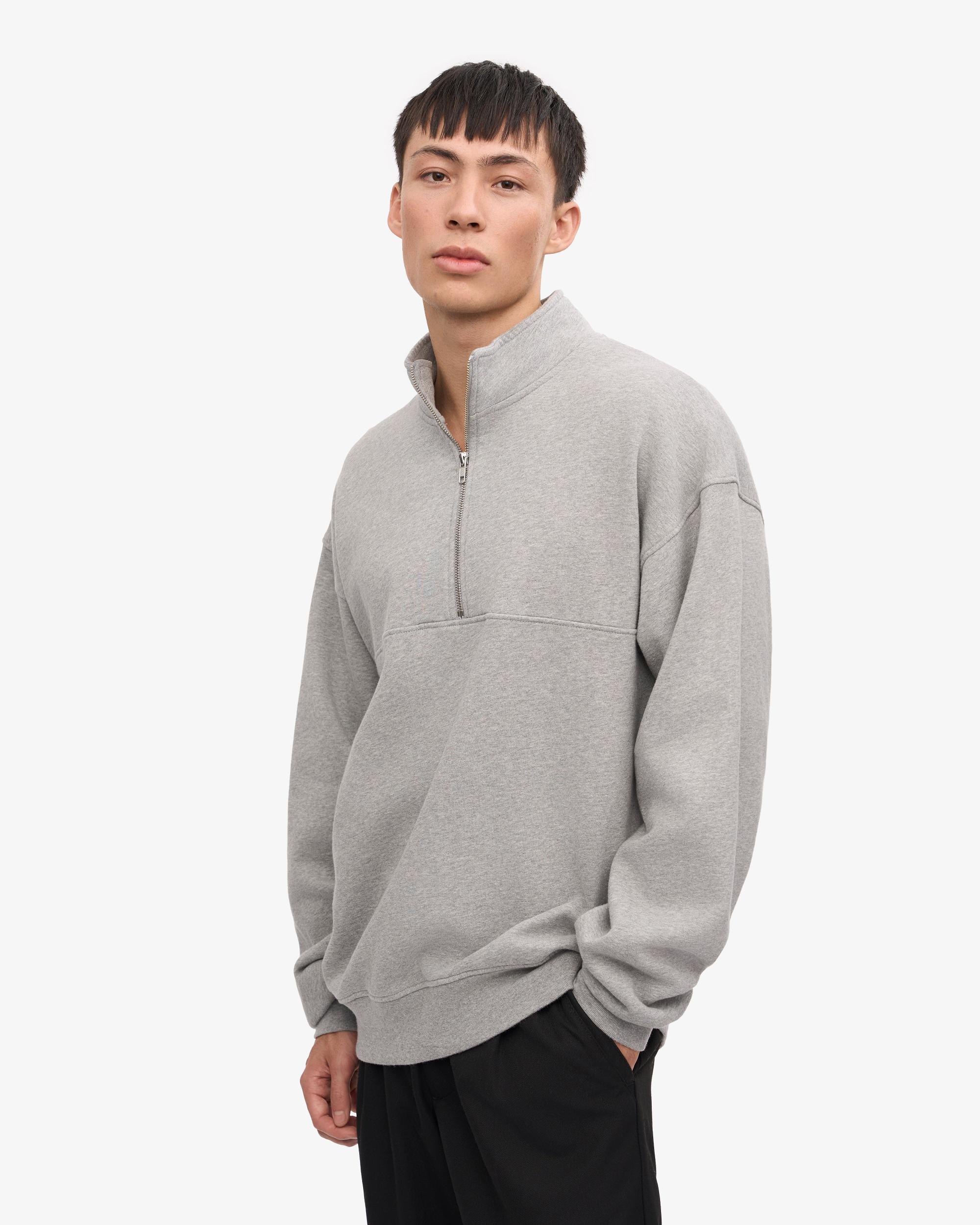 Organic Quarter Zip - Heather Grey Product Image