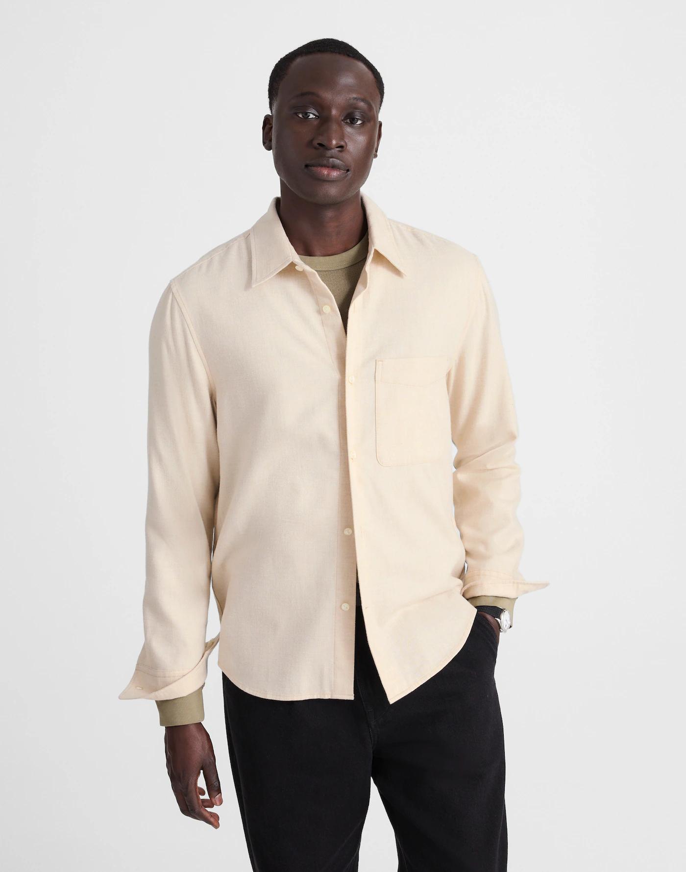 Lightweight Flannel Button-Up Shirt Product Image