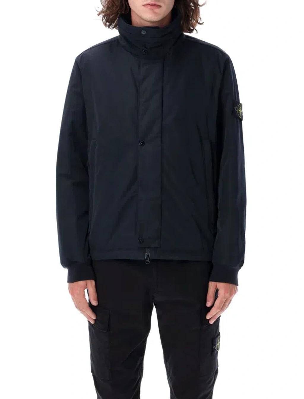 STONE ISLAND Microtwill Hooded Jacket In Navy Product Image