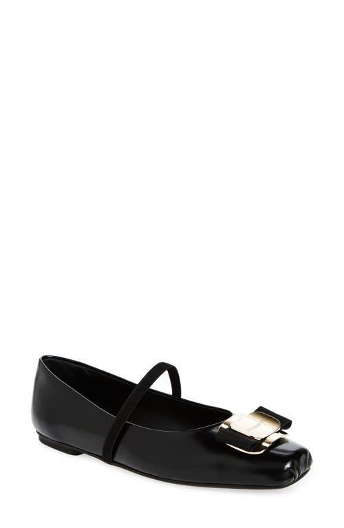 Zina Leather Bow Mary Jane Ballerina Flats Product Image