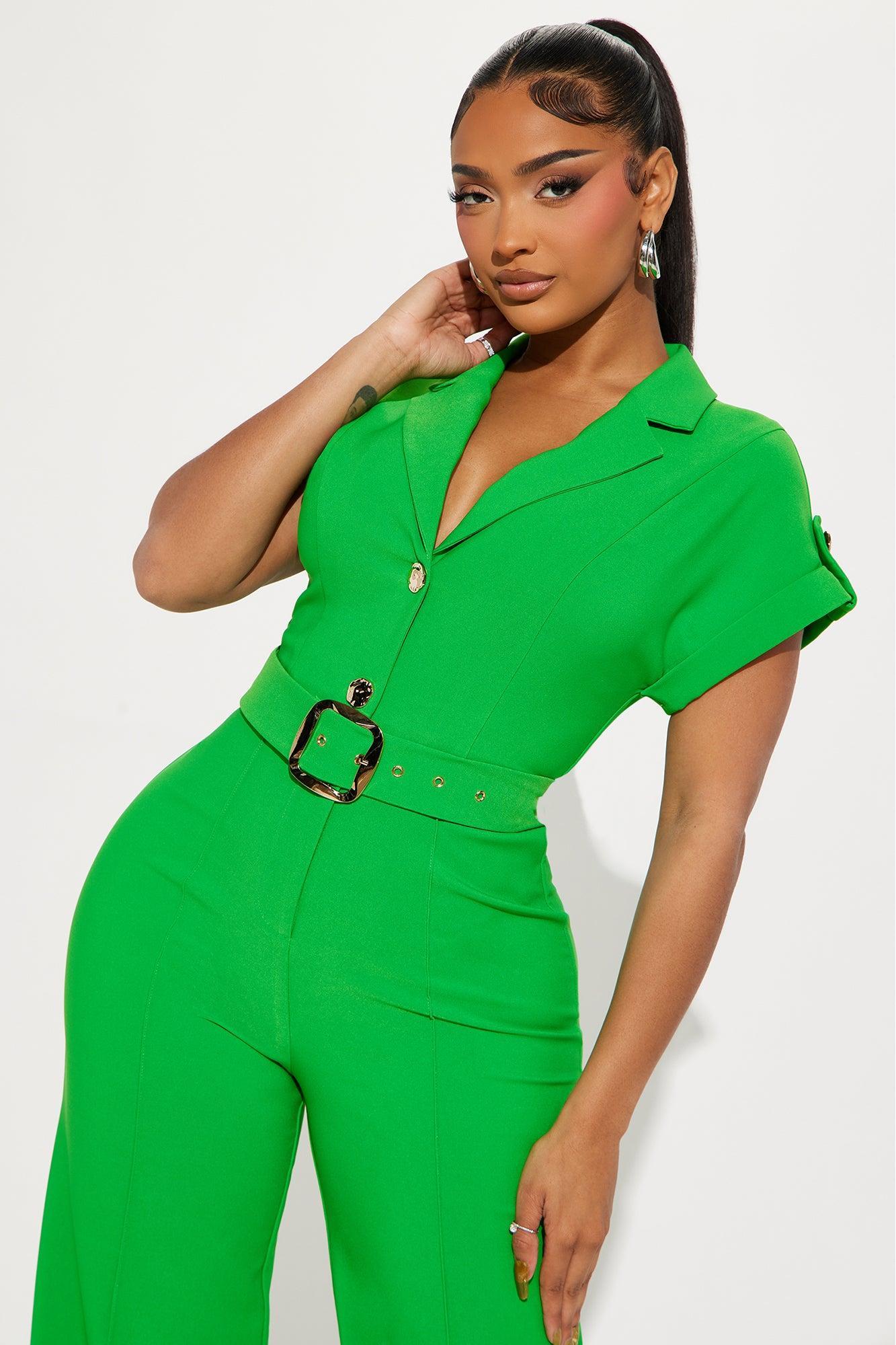 Fall For You Jumpsuit - Green Product Image