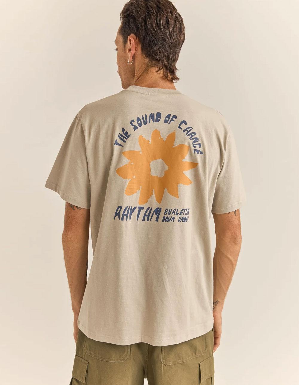 RHYTHM Down Under Slub Mens Tee - STONE Product Image