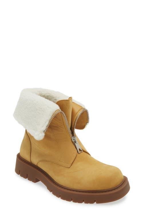 BOTTEGA VENETA Haddock Suede Shearling Zip Booties In Beige Product Image