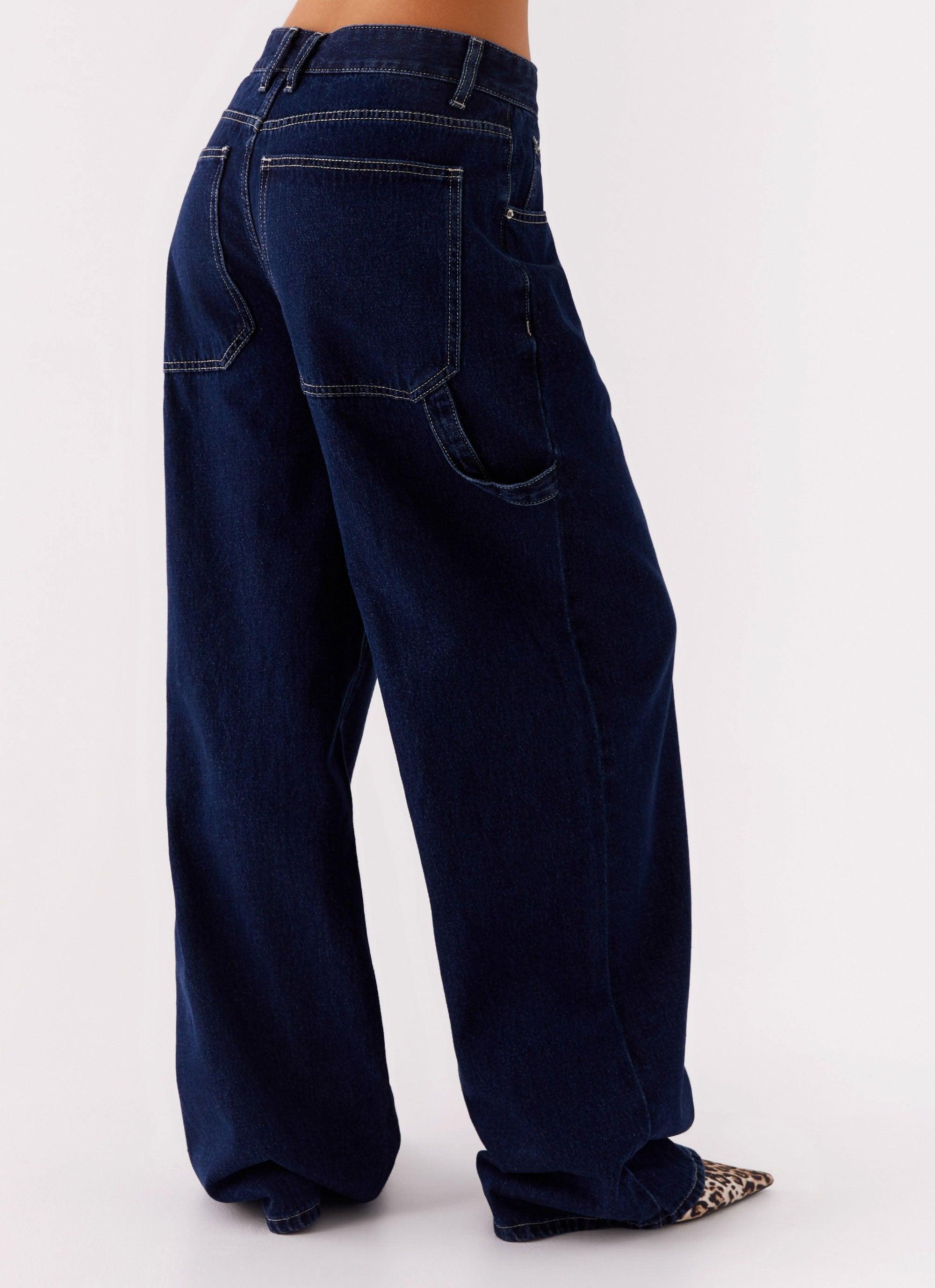 Kailey Fold Up Denim Jeans - Raw Blue Product Image