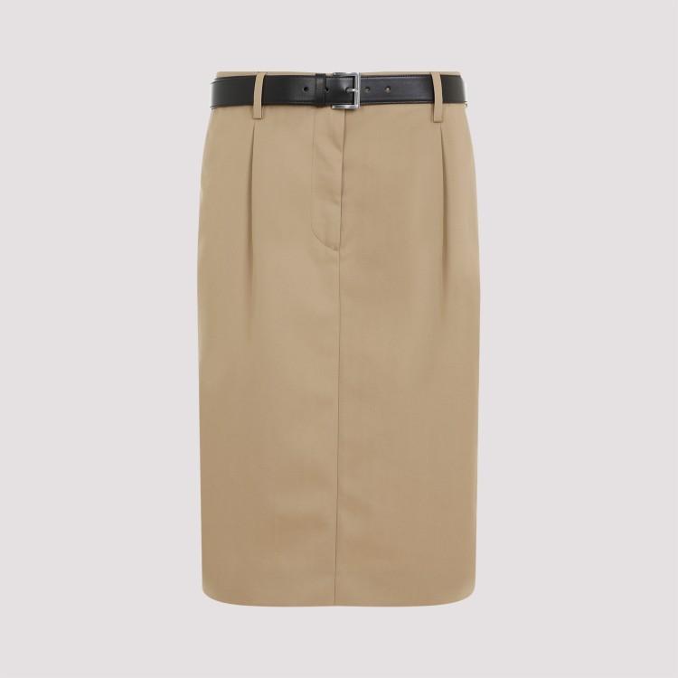 PRADA Brown Rope Cotton Skirt In Beige Product Image