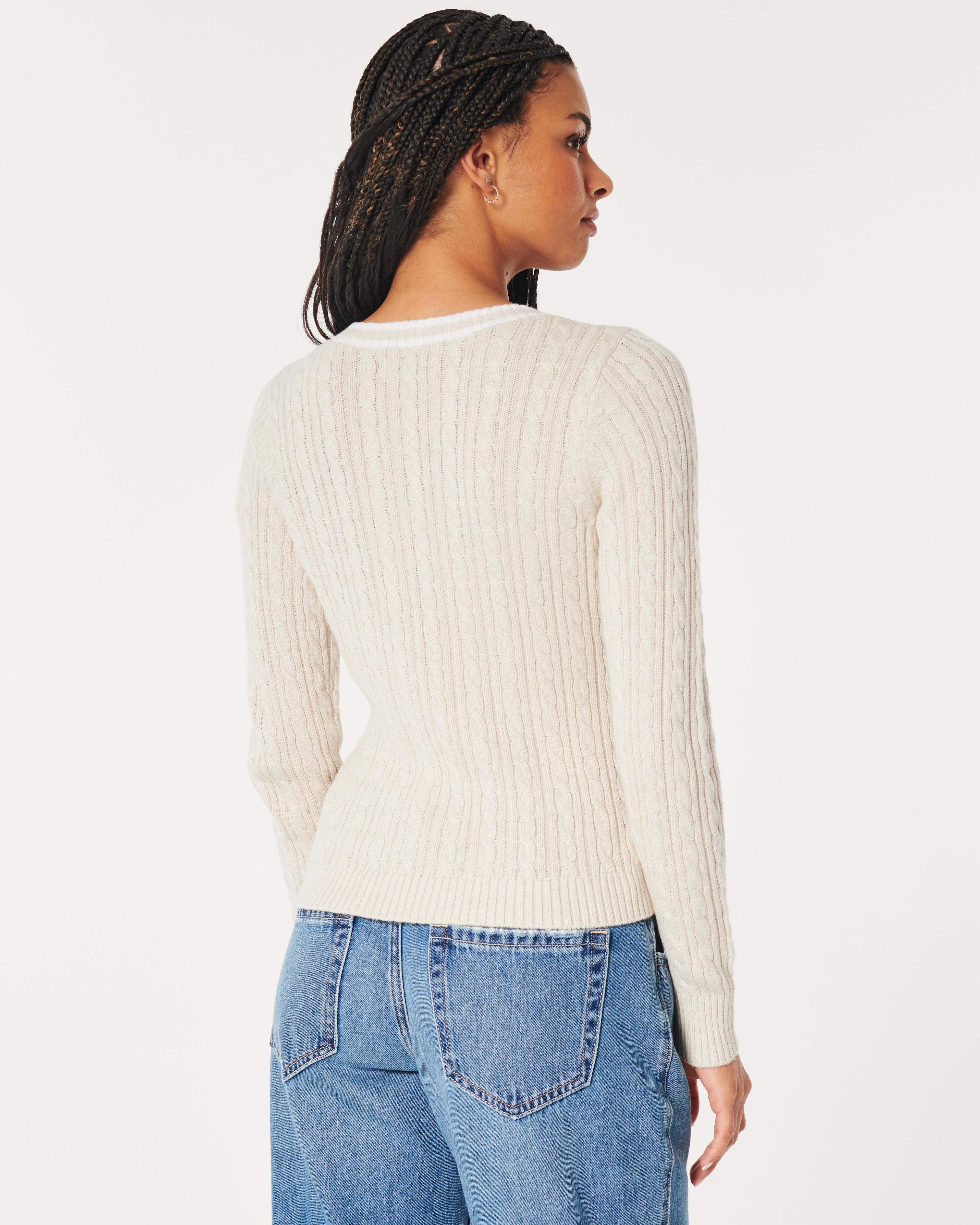 Cable-Knit Icon V-Neck Sweater Product Image