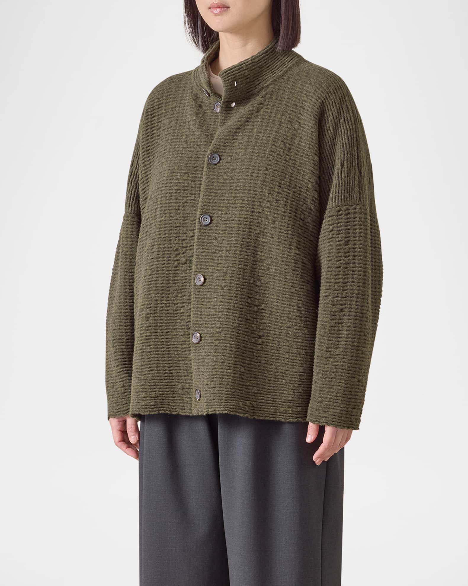 3/4 Width High-Neck Cardigan (Mid Length) Product Image