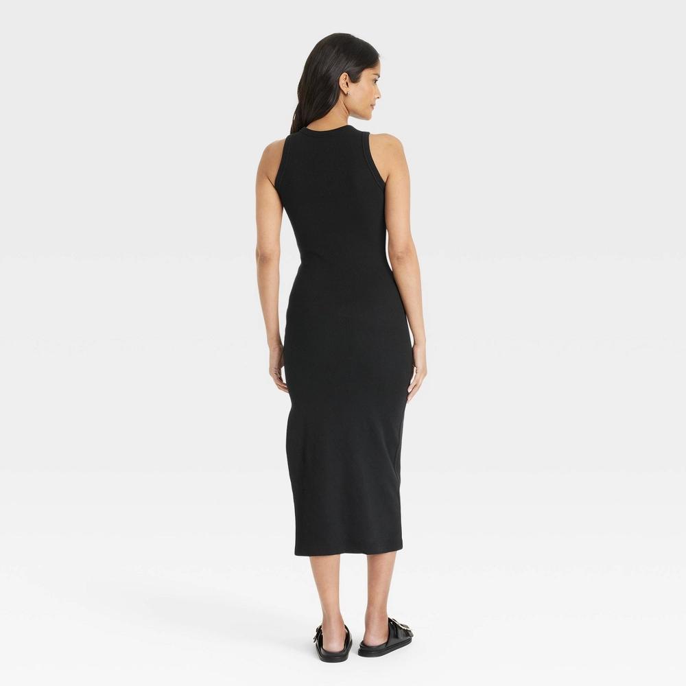 Womens Rib-Knit Maxi Bodycon Dress - Universal Thread Black L Product Image