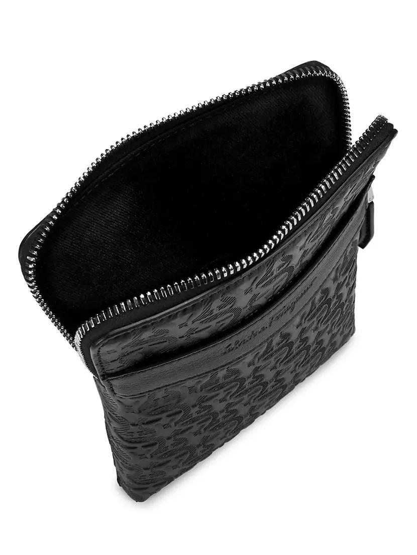 Embossed Leather Crossbody Pouch Product Image