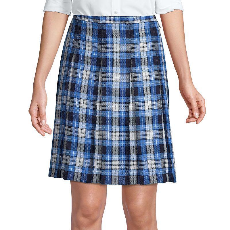 Womens Lands End School Uniform Plaid Box Pleat Skirt Product Image