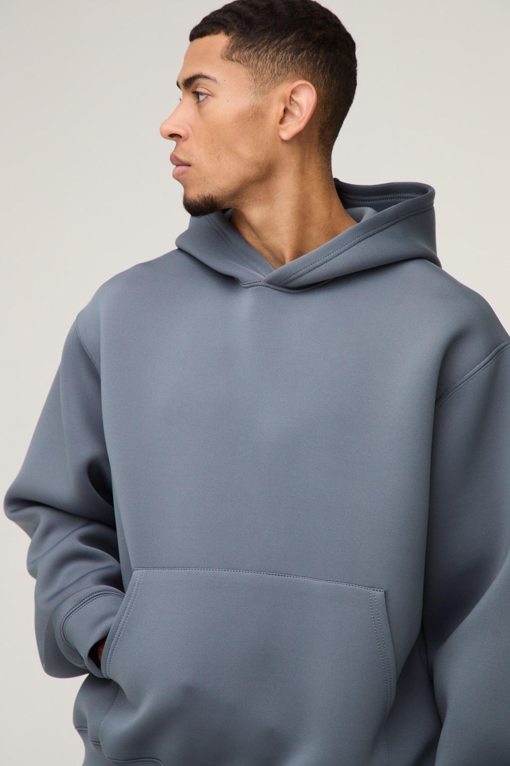 Oversized Boxy Bonded Scuba Hoodie | boohooMAN USA Product Image