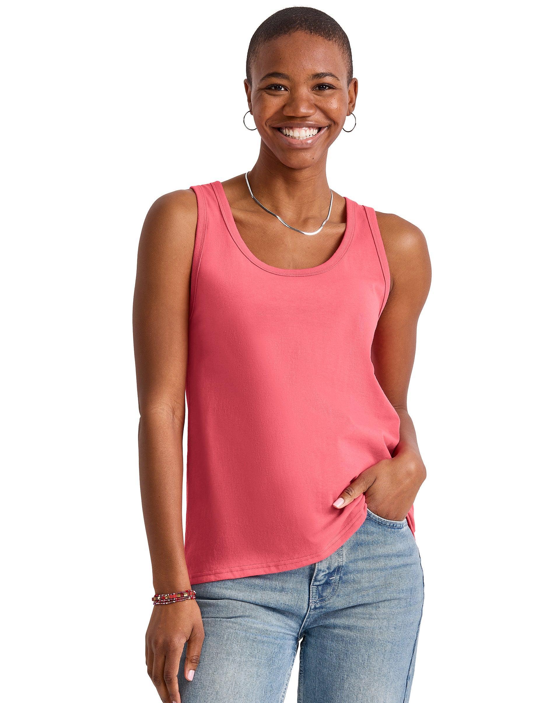 Hanes Essentials Womens Cotton Tank Athletic Navy XS Product Image