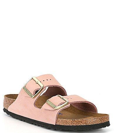 Birkenstock Arizona Soft Footbed - Nubuck Leather (Ecru) Women's Sandals Product Image