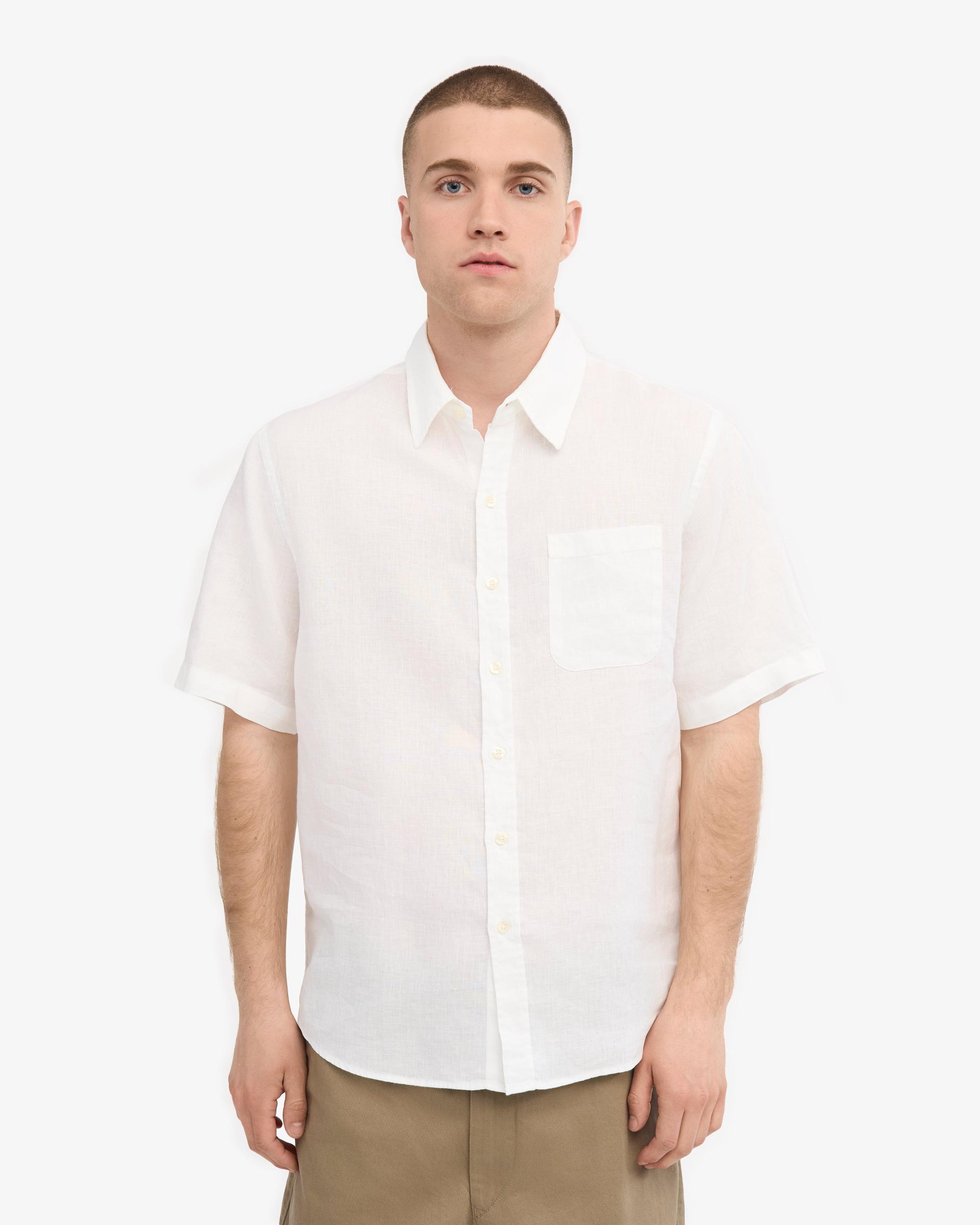 Linen SS Shirt - Optical White Product Image