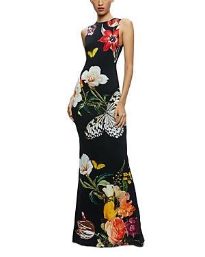 ALICE AND OLIVIA Delora Floral Print Sleeveless Gown In Essential Floral Product Image